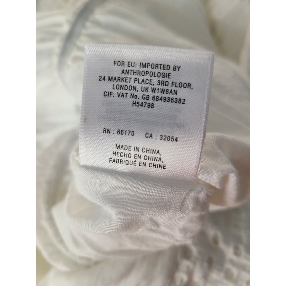 Lilka Anthropologie White Eyelet Romper Open Back Tie 3/4 Sleeve Medium - Picture 8 of 9